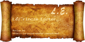 Lőrincze Eszter névjegykártya