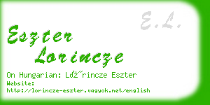 eszter lorincze business card